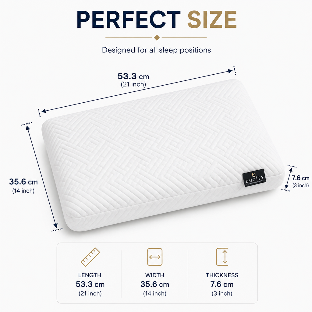 Dozify Ergonomic Memory Foam Pillow for Neck & Back Support
